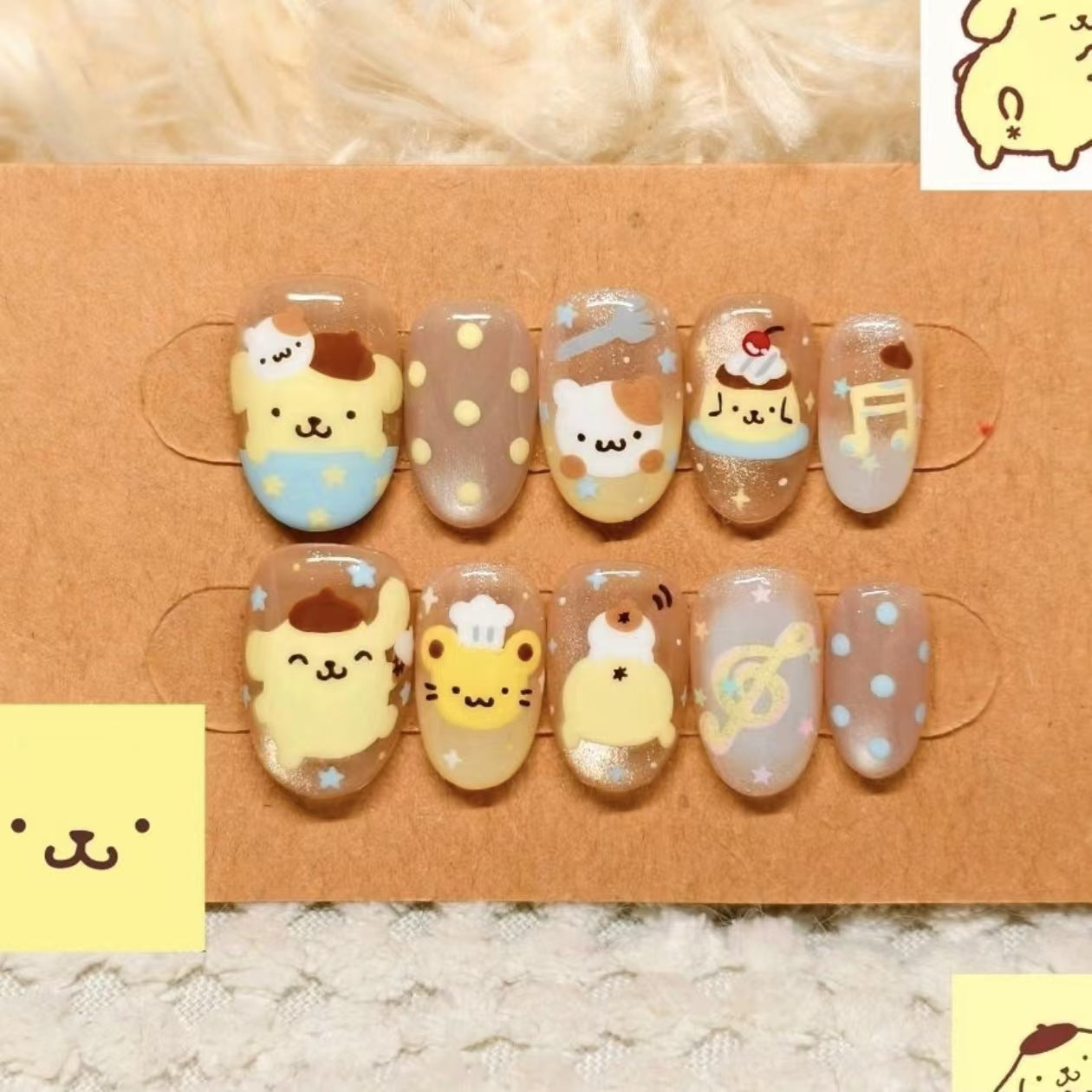 Kreative Cartoon Press-On Nagelkunst Brehn
