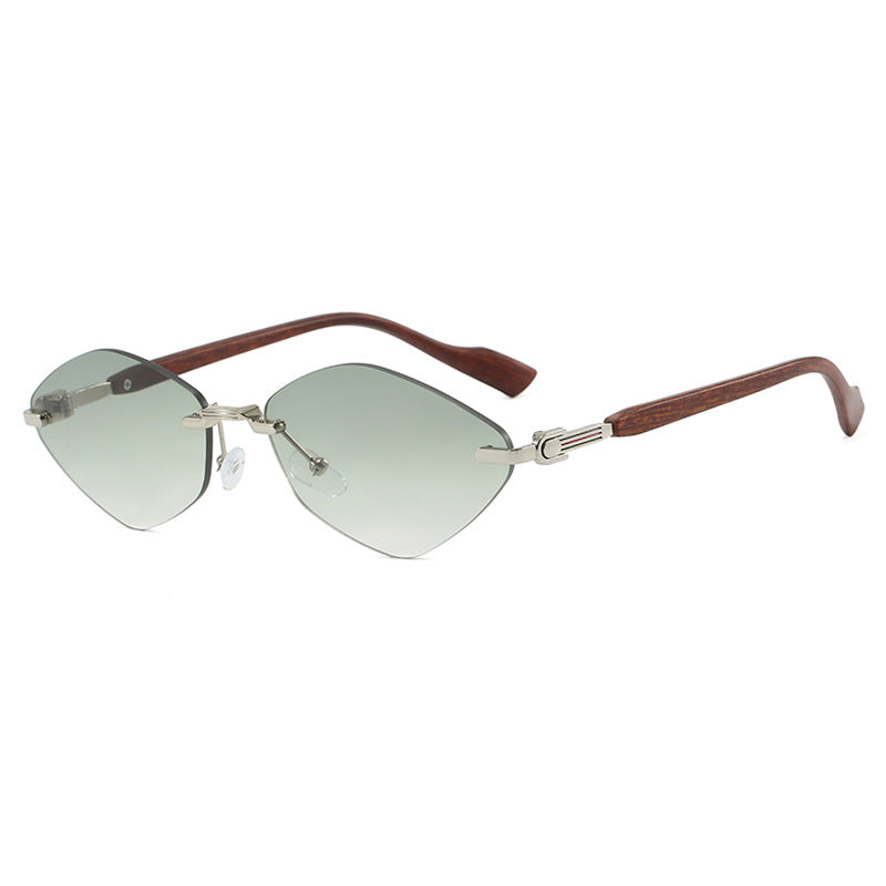 Damen geometrische Sonnenbrille mit luxuriösen Holzarmen und polarisierten Gläsern Brehn