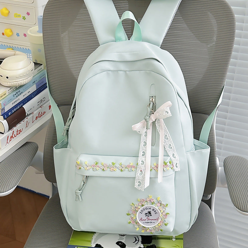 Floral bestickter Schulrucksack