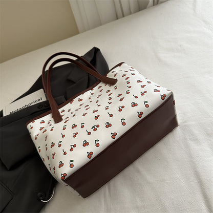 Trendige Kirschen-Print-Shoppertasche