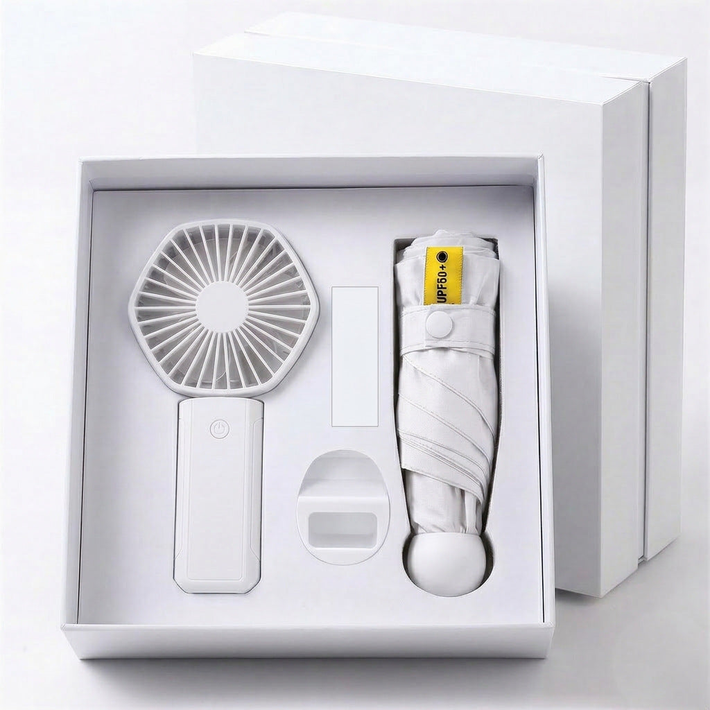 Damen Multifunktionales Set aus tragbarem Ventilator und Regenschirm Brehn