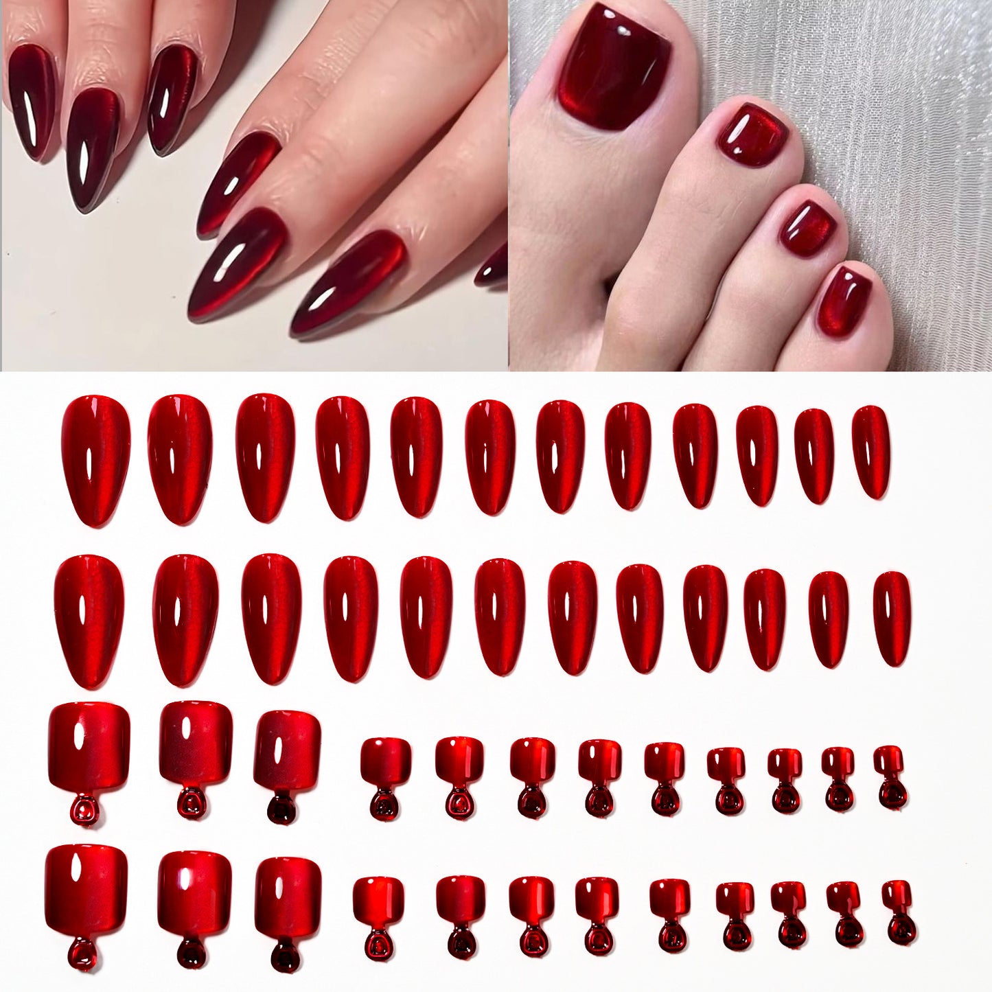 Premium Glossy Press-On Nail Tips Set Brehn