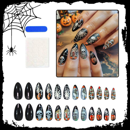 Halloween Kunstnagelset mit schaurigen Motiven und kreativen Designs Brehn