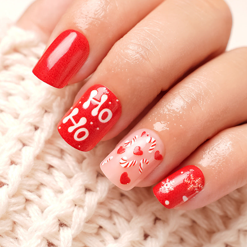 Künstliche Nägel mit Festlichem Weihnachtsdesign Brehn