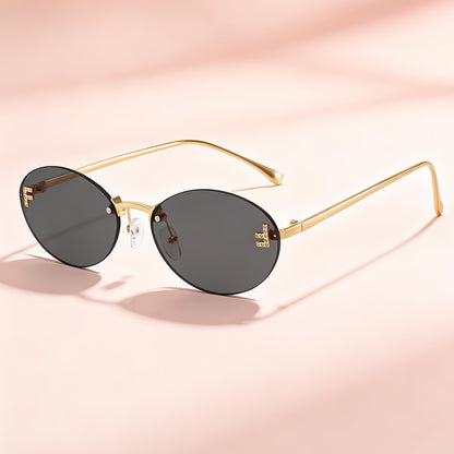 Elegante Metall-Oval-Sonnenbrille Brehn