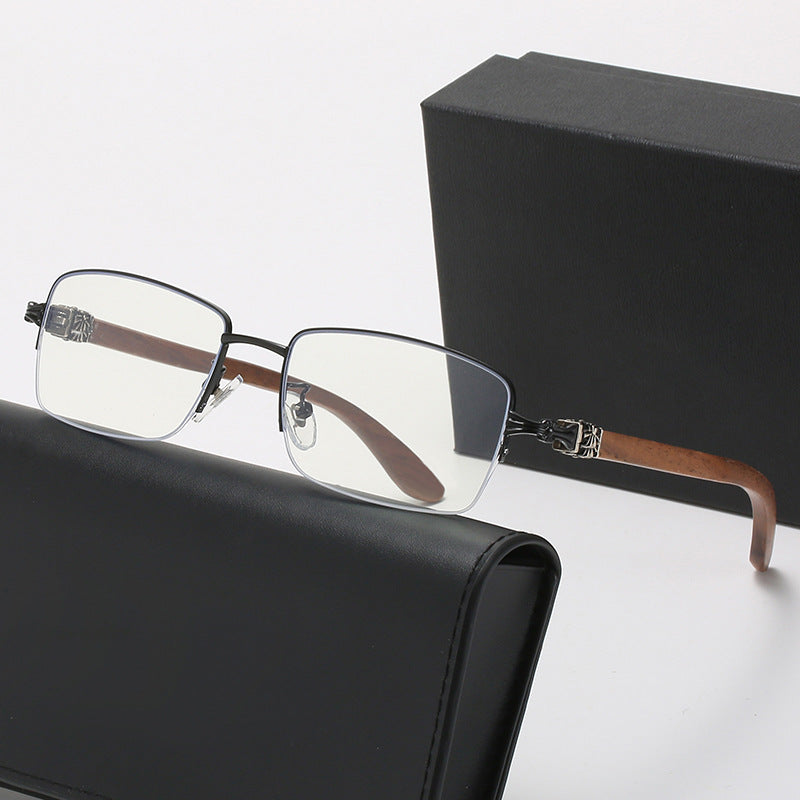 Damen modische Brille mit rechteckigem Rahmen und hochwertigen Holzdetails Brehn