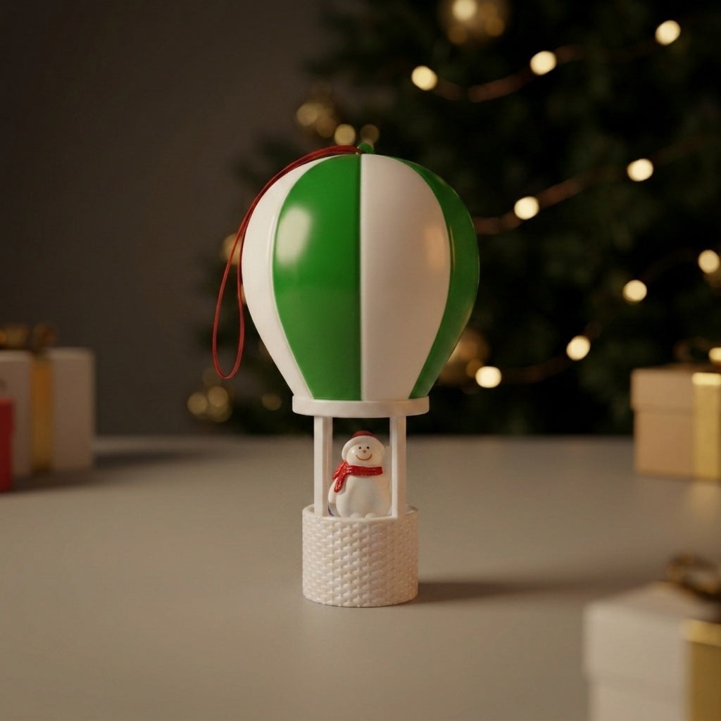 Weihnachtsmann Dekofigur im Heißluftballon Brehn