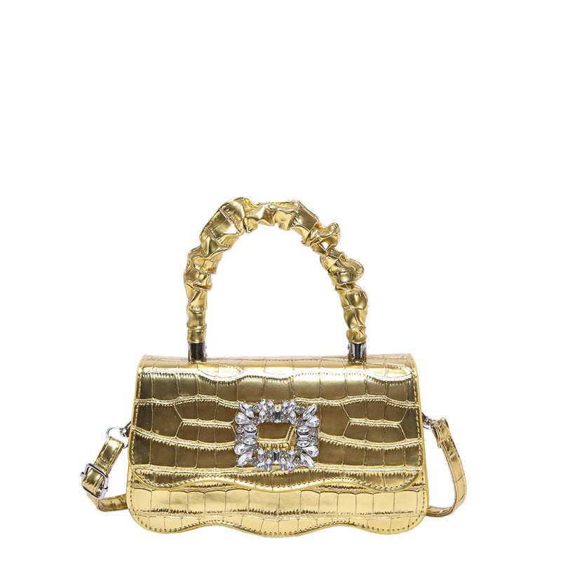 Glamouröse Krokodiltextur Abendhandtasche Brehn