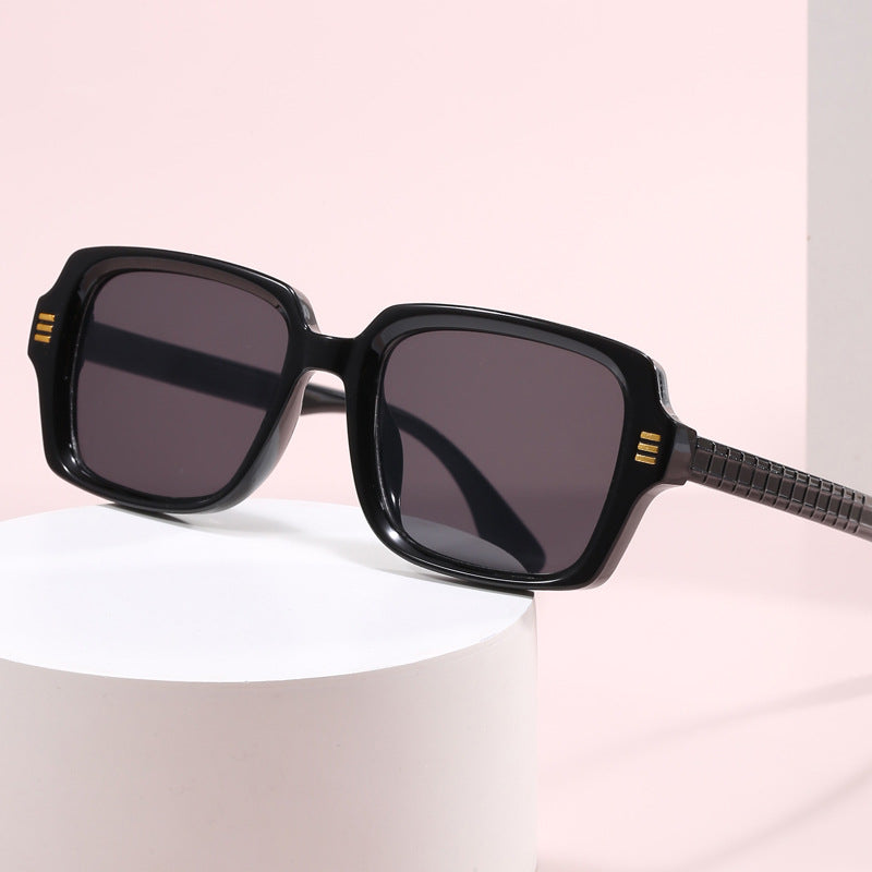 Damen modische quadratische Sonnenbrille mit strukturiertem Rahmen Brehn