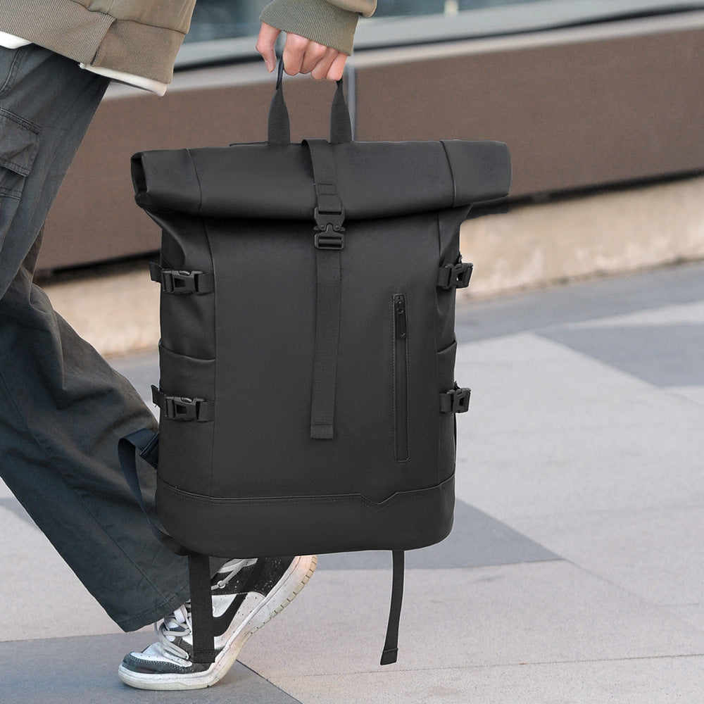 Stylischer Rolltop-Rucksack mit Vielseitigen Organisationsfächern Brehn