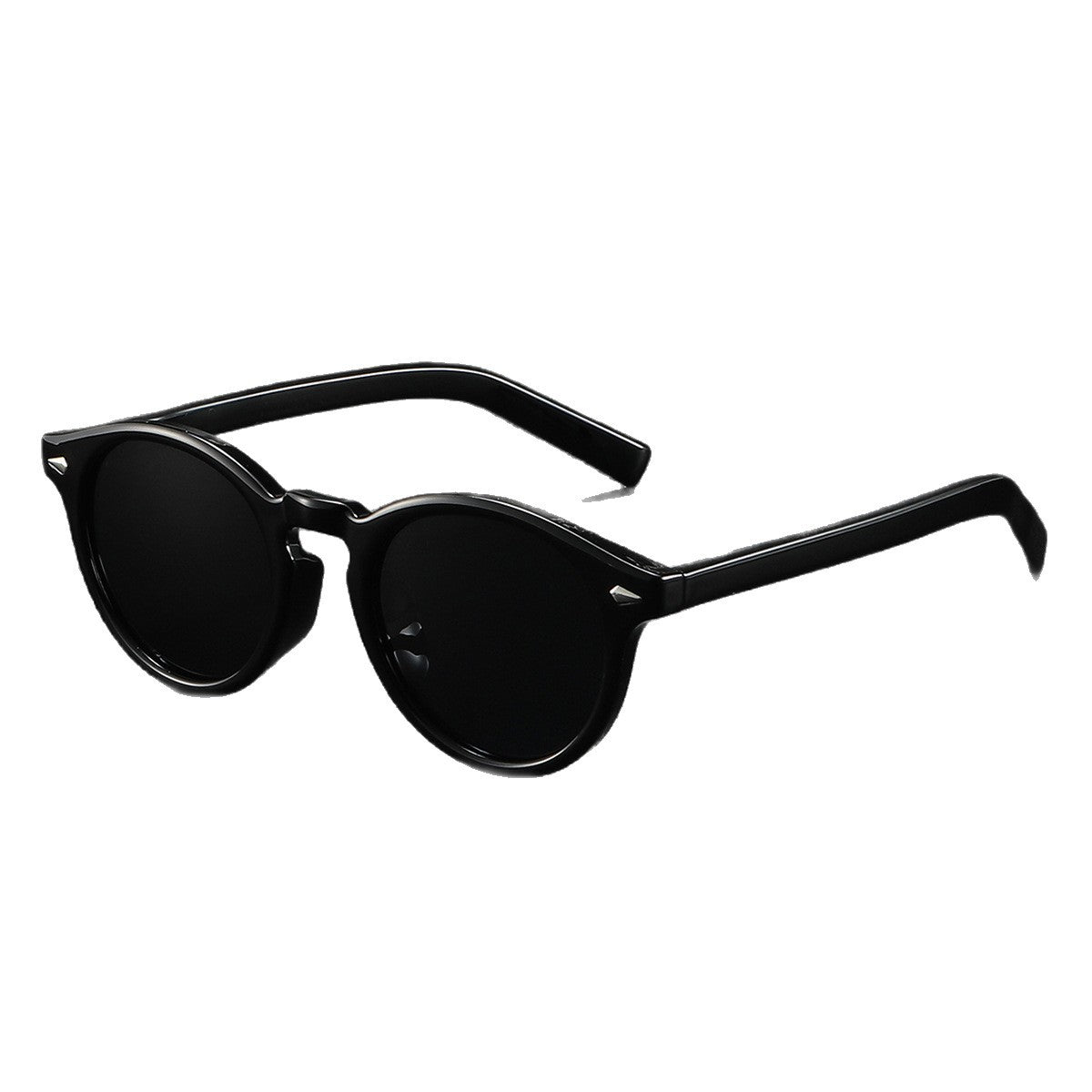 Damen Rund-Sonnenbrille mit transparentem Rahmen und reflektierenden Gläsern Brehn