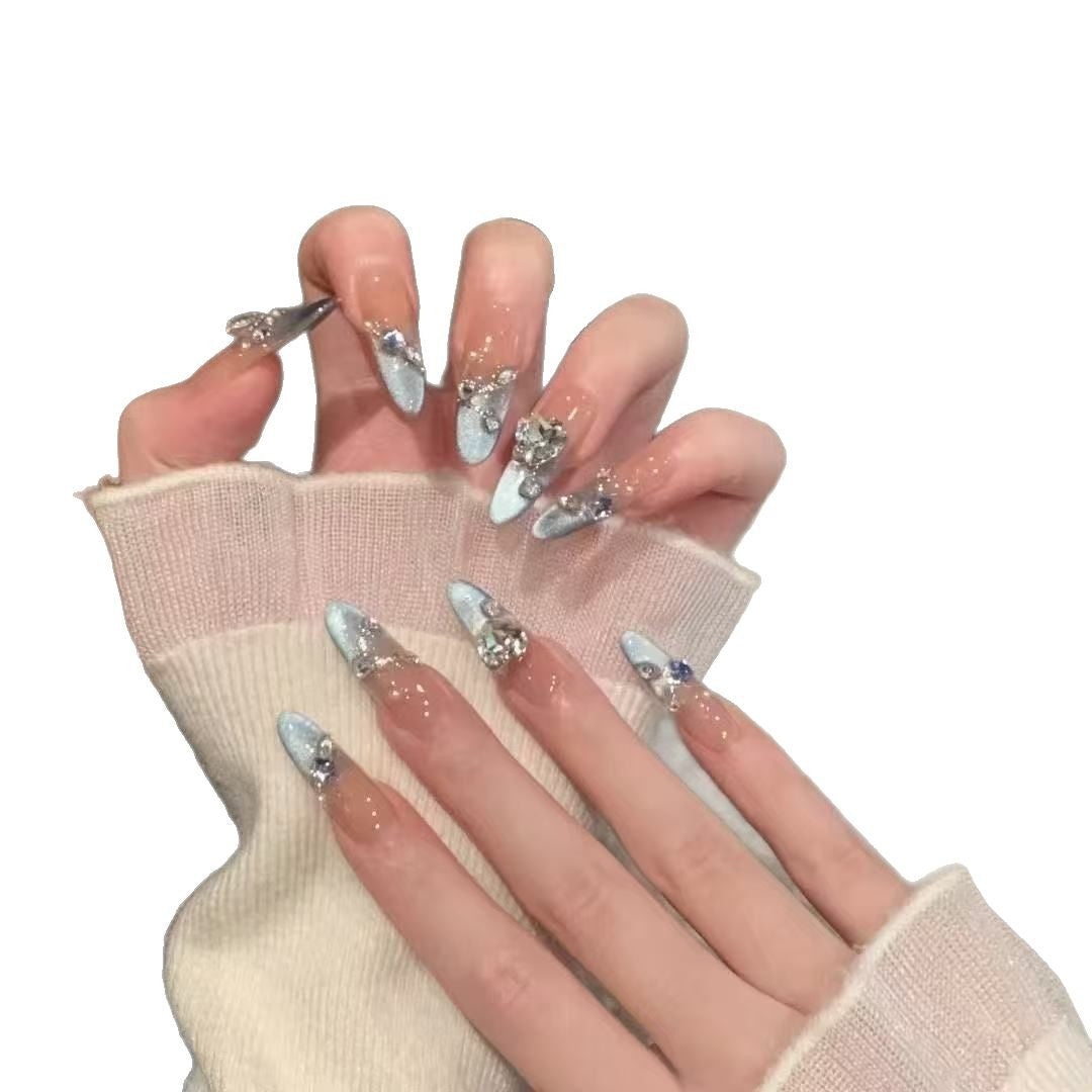 Elegante kristallverzierte Press-On Nägel Brehn