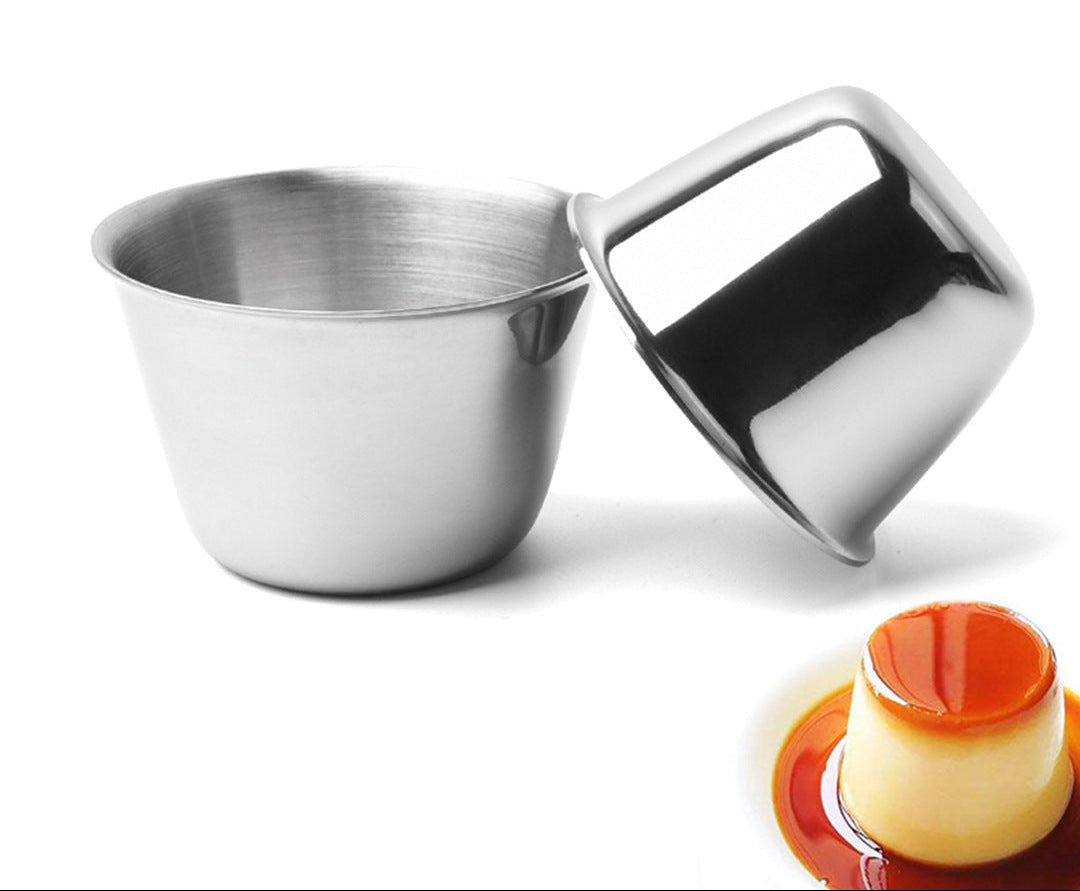 Professionelle Edelstahl Flanförmchen Für Crème Caramel und Pudding Brehn