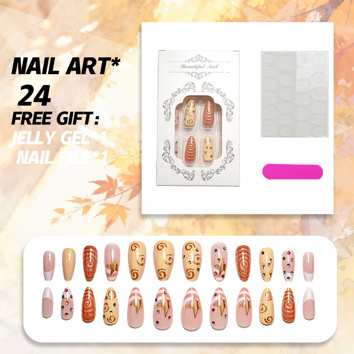 Elegantes Holiday Press-On Nail Set