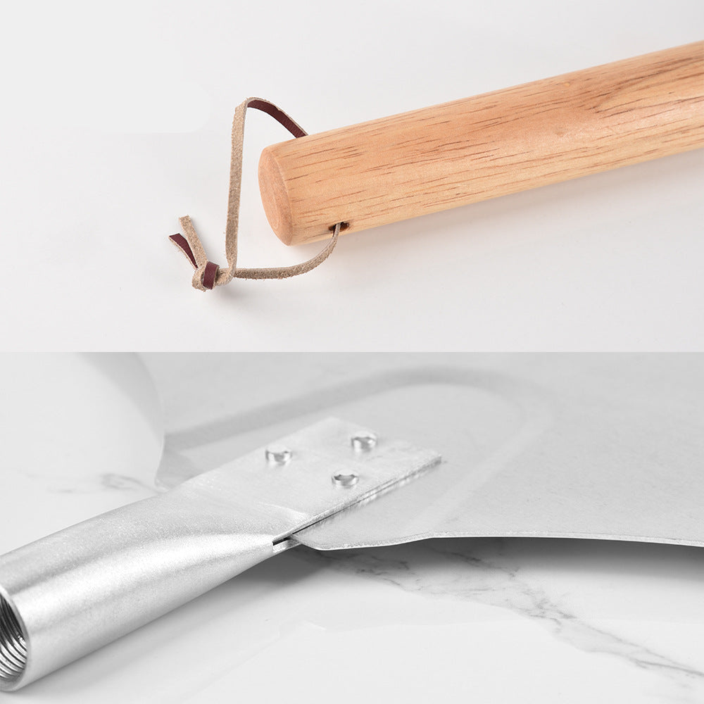 Extra Große Pizzaschaufel mit Abnehmbarem Holzgriff und Dünner Aluminiumplatte Brehn