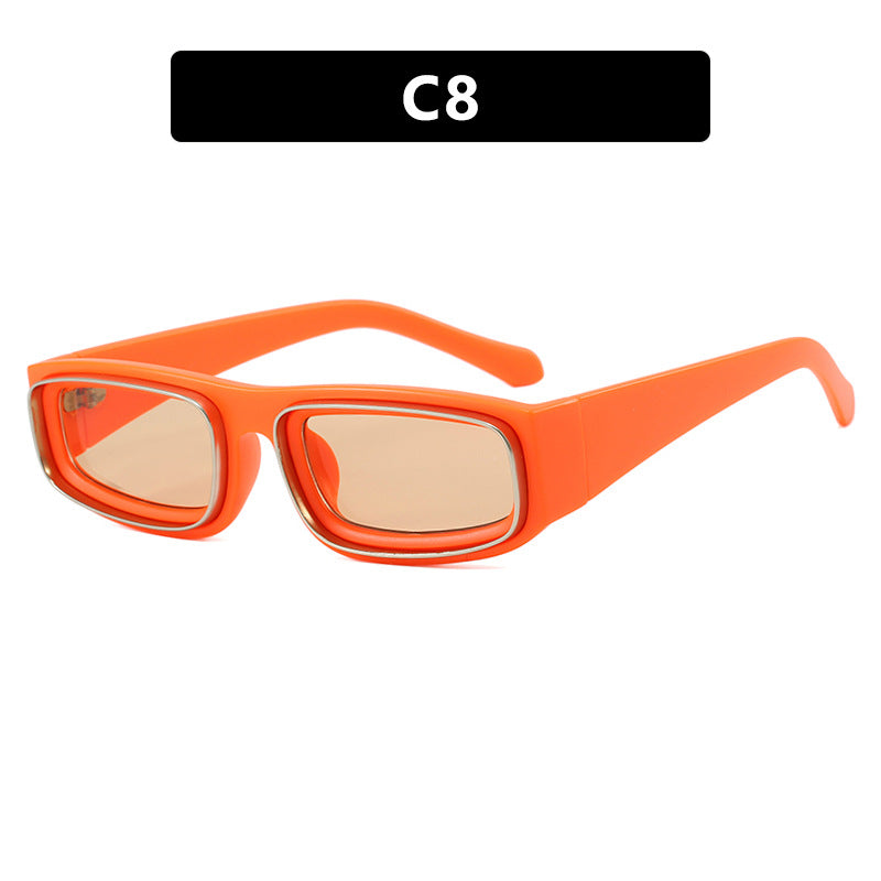 Damen trendige rechteckige Sonnenbrille mit elegantem Farbenspiel Brehn