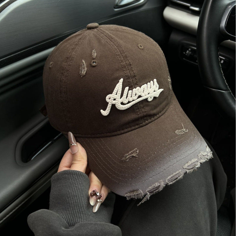 Damen Distressed Denim Stil Baseballmütze Brehn