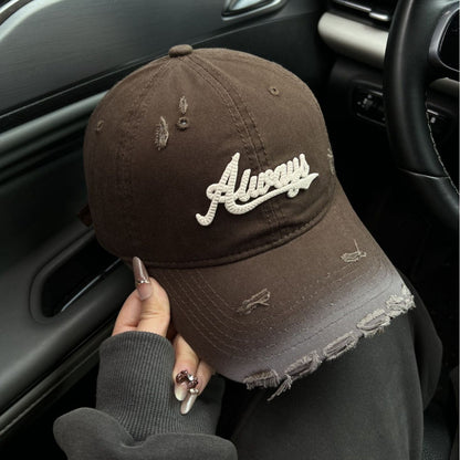 Damen Distressed Denim Stil Baseballmütze Brehn