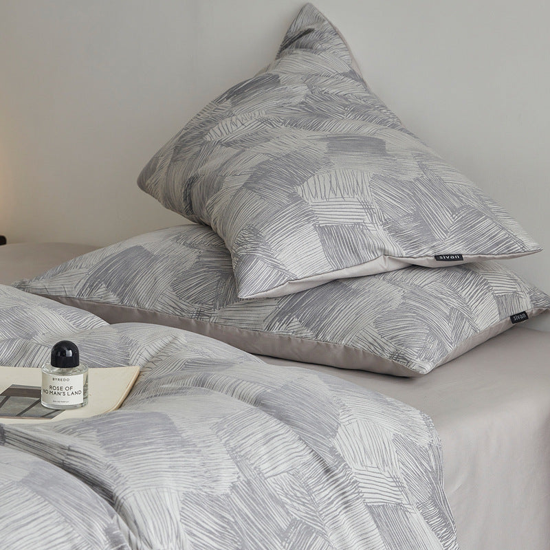 Elegante Bettwäschegarnitur aus Baumwoll-Lyocell-Mix mit feinem Blumenjacquard und verdecktem Hotelverschluss