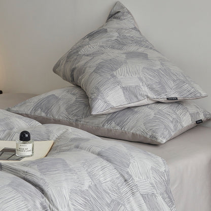 Elegante Bettwäschegarnitur aus Baumwoll-Lyocell-Mix mit feinem Blumenjacquard und verdecktem Hotelverschluss