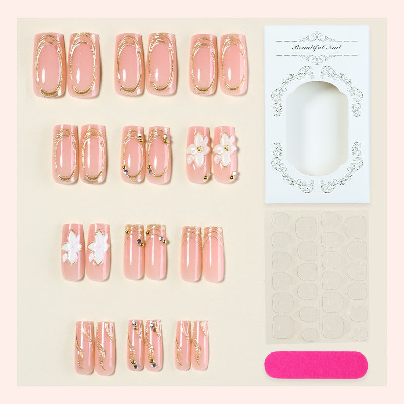 Blumenakzent Press-On Nagelset Brehn
