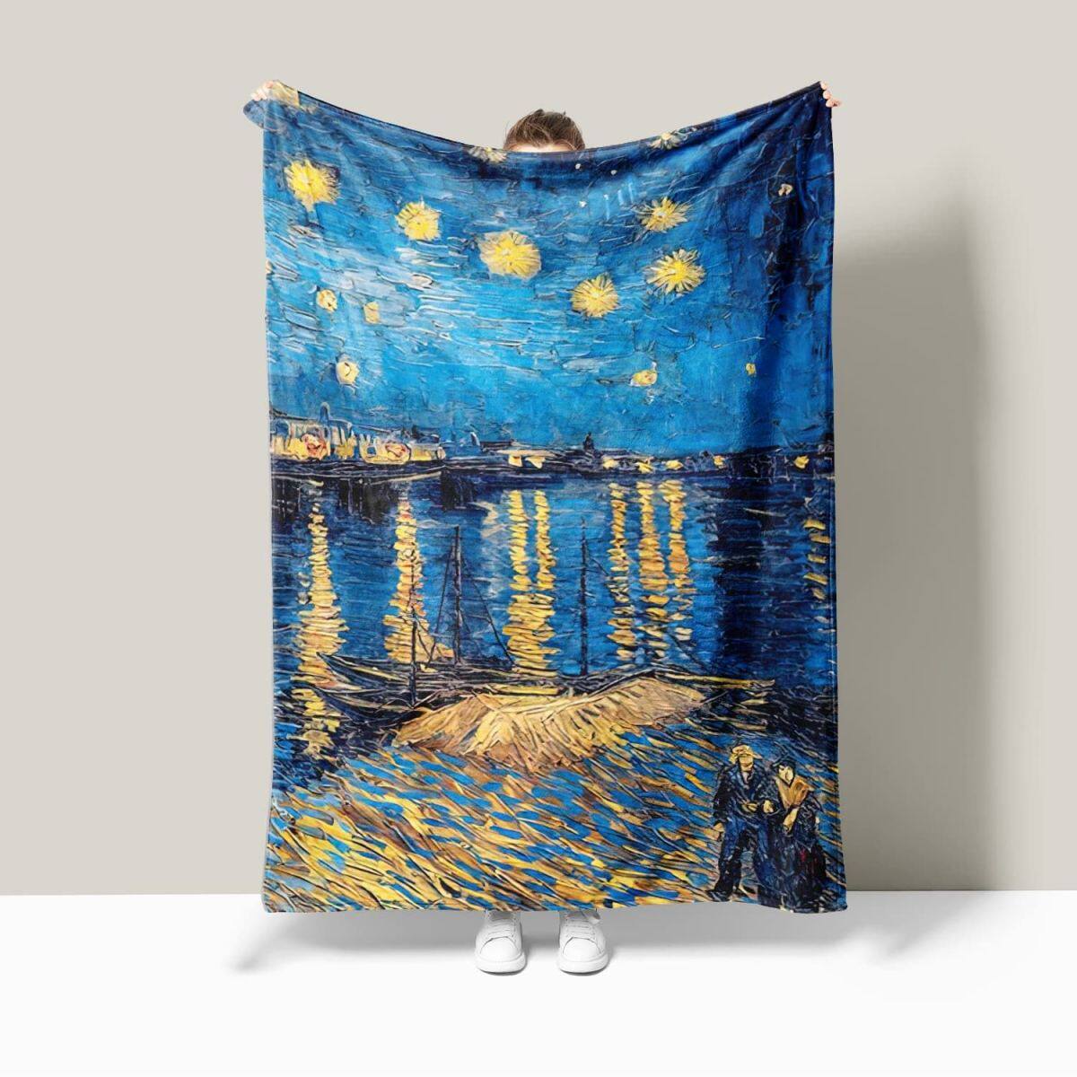 Kunstvolle Sternen-Nacht Fleece-Decke
