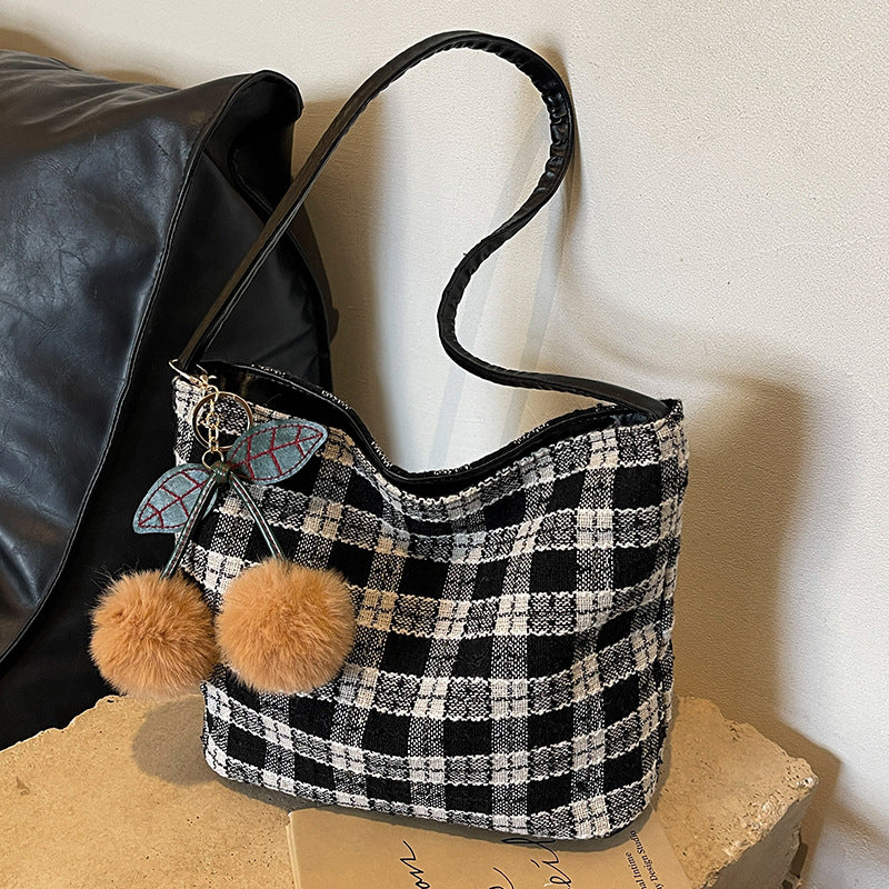 Klassische karierten Schultertasche
