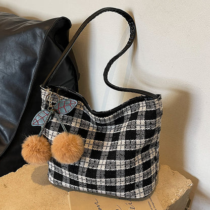 Klassische karierten Schultertasche