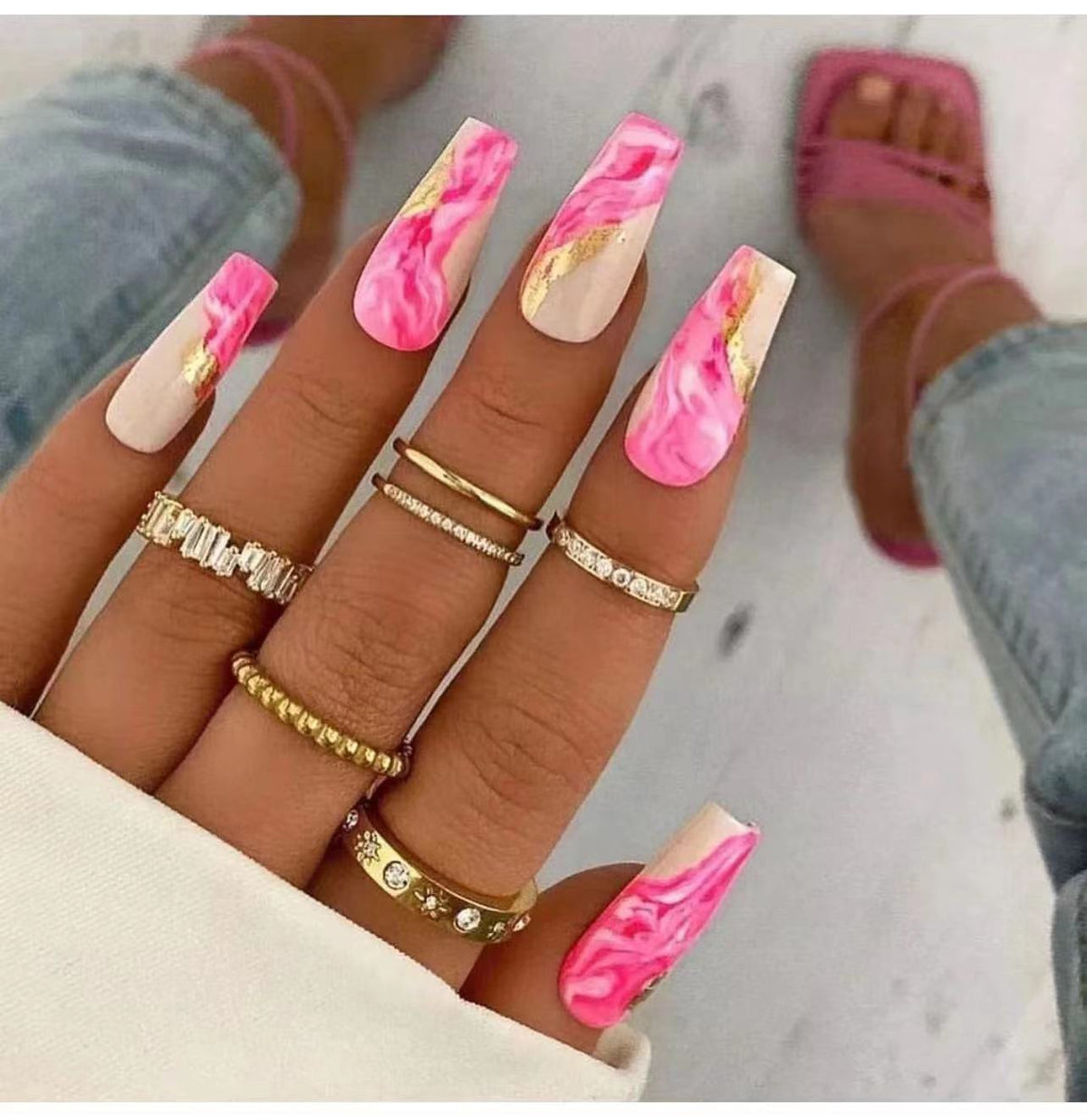 Marmor Design Nail Art Brehn