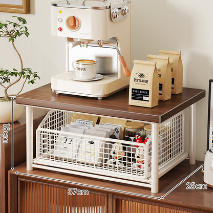 Theke Kaffee Station Organizer mit herausziehbarem Drahtschublade