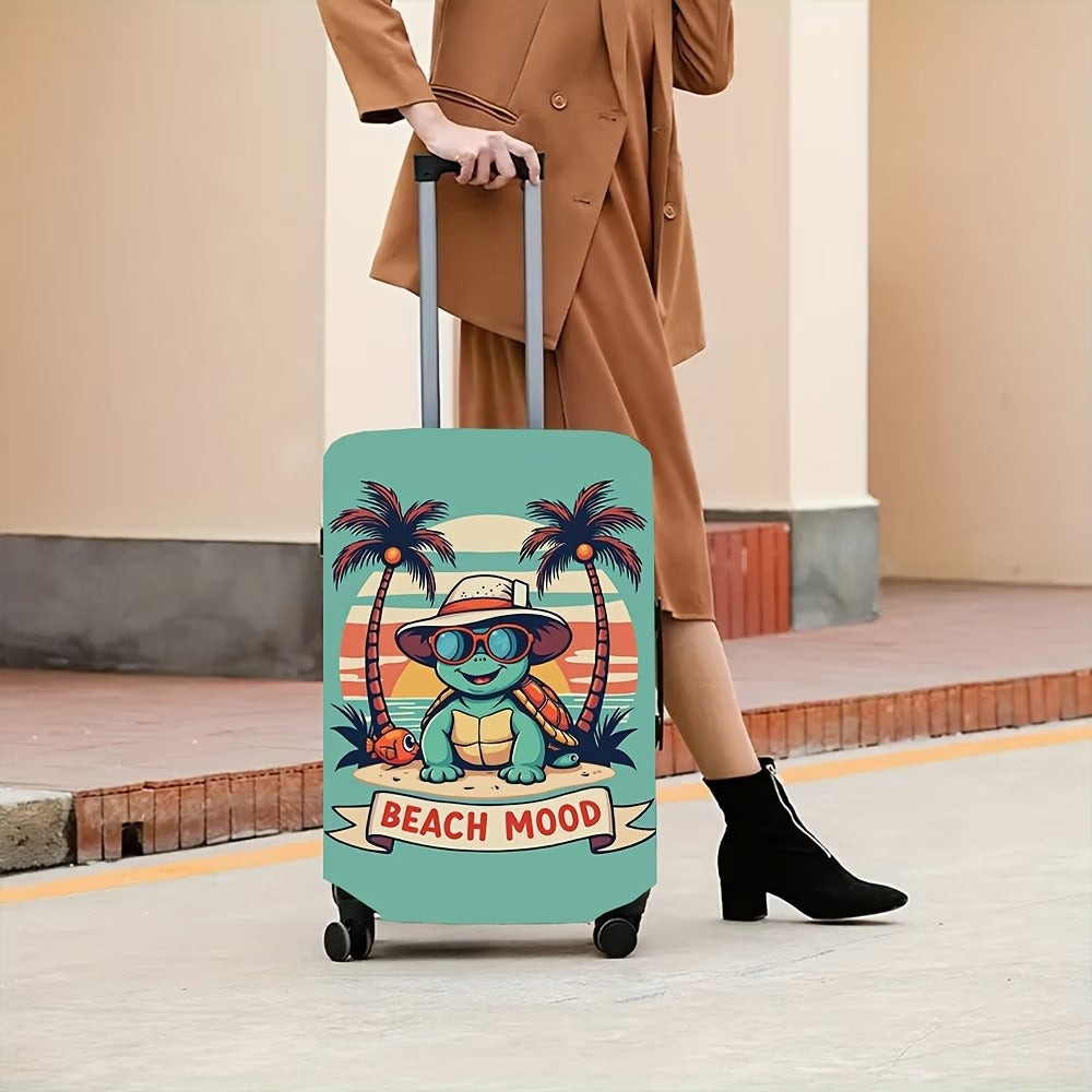 Unisex nan elastische Kofferschutzhülle mit Strand‑Schildkröten‑Motiv, dehnbarer Reißverschluss‑Schutz für Trolley Brehn