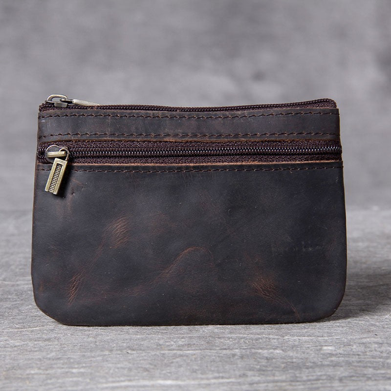 Kompakte Leder Reißverschluss-Münztasche Brehn