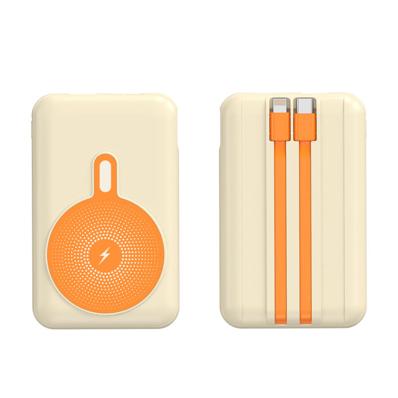 Tragbare Powerbank mit Induktiver Ladefunktion und Integriertem Kabelmanagement Brehn