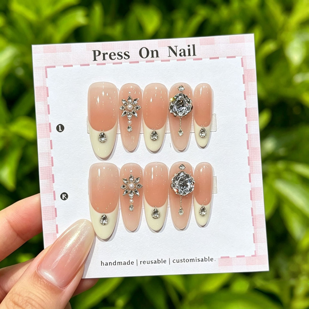 Anpassbare Glitter-Akzent Press-On Nägel