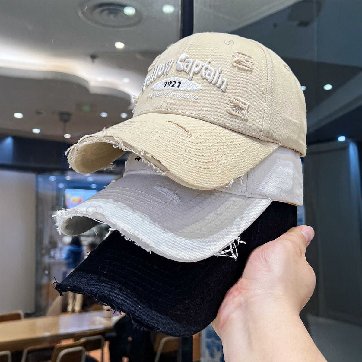 Herren Casual Distressed Baseball Cap Brehn