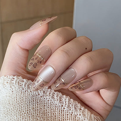 Elegante Lange Press-On Nägel Set mit Künstlerischen Spitzen Brehn
