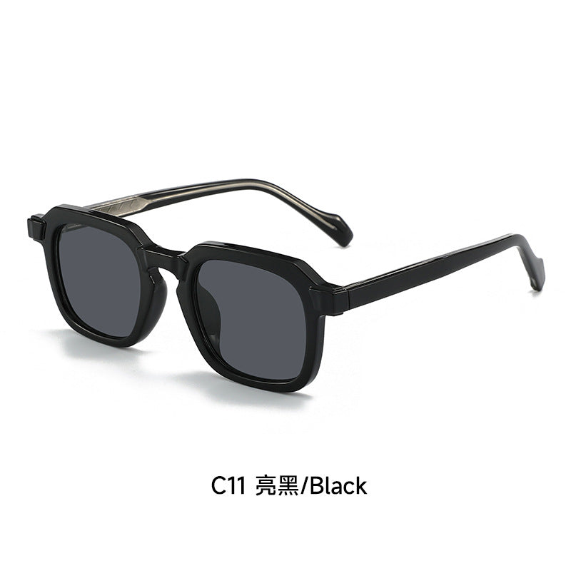 Damen moderne, geometrische Sonnenbrille mit stilvollem, robustem Rahmen Brehn