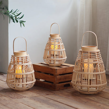 Handgefertigte Rattan-Laterne Brehn