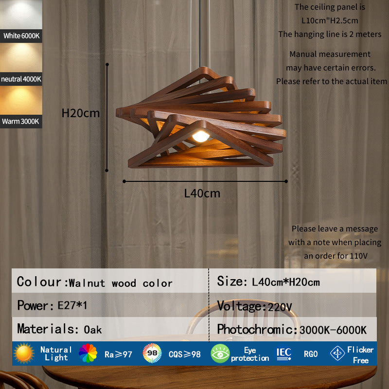 Künstlerische Holz Pendelleuchte