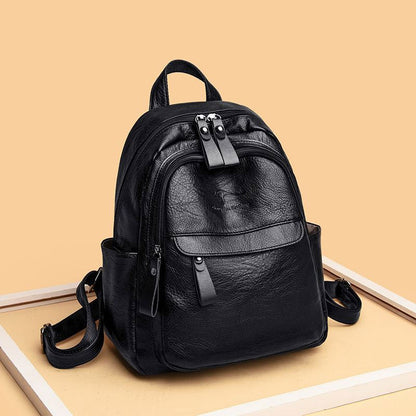 Strukturierter Leder Rucksack Brehn