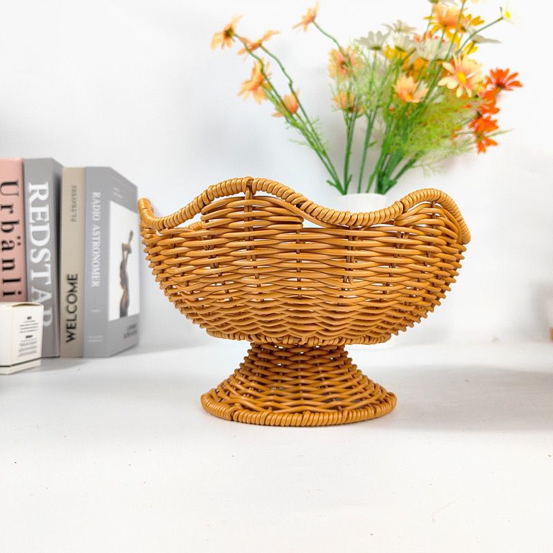 Unisex Rattan Obstschale mit eleganten Wellenlinien Brehn