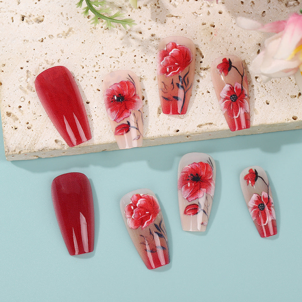 Kunstnägel Set mit floralem Design Brehn