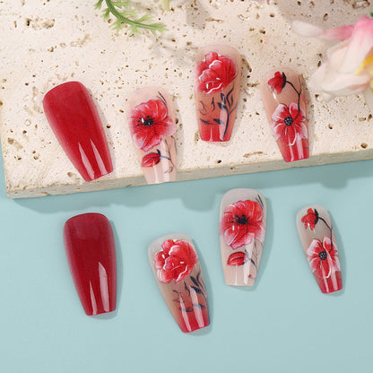 Kunstnägel Set mit floralem Design Brehn