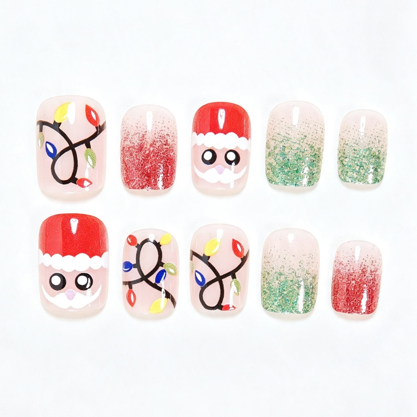 Festliches, urlaubs inspiriertes Press-On Nagelkunst-Set Brehn