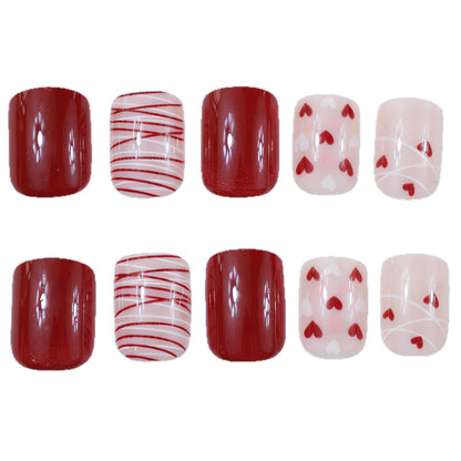 Romantische Herz-Themen-Nagelkunst-Verzierungen Brehn
