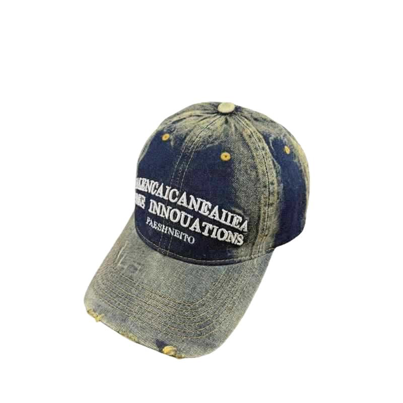 Unisex Vintage-inspirierte distressed Denim-Baseballkappe Brehn