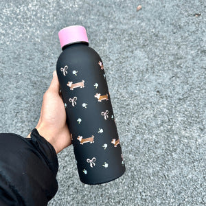 Damen Isolierflasche mit verspieltem Hunde-Motiv Brehn