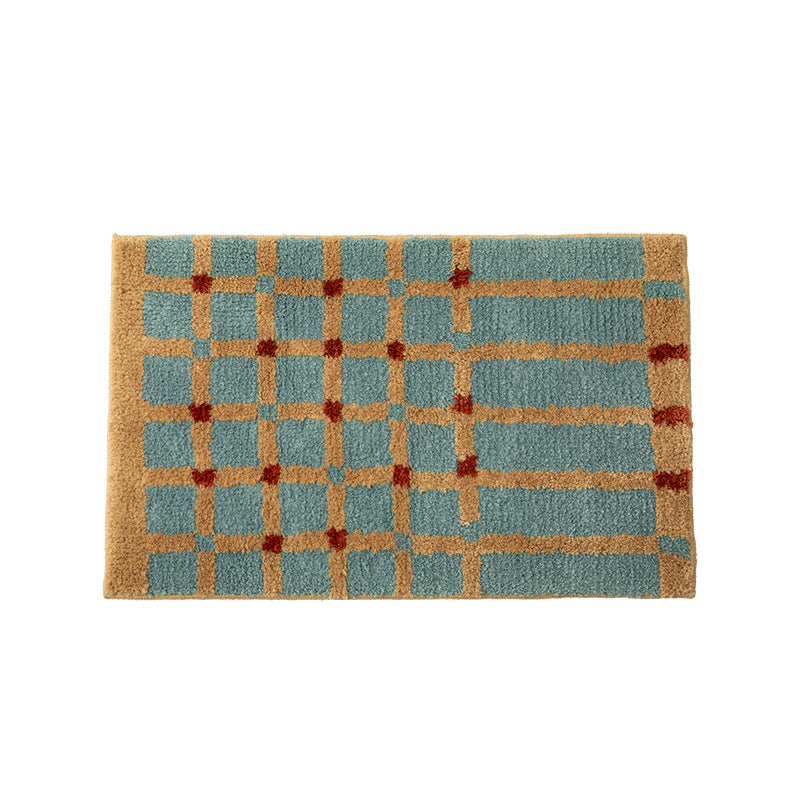Weicher Läufer-Badteppich mit geometrischem Karomuster und rutschfester Unterseite Brehn