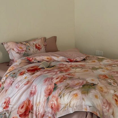 Floral Luxury Cotton Sateen Bettbezug Set