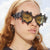 Damen außergewöhnliche Fashion-Sonnenbrille im kreativen Design Brehn